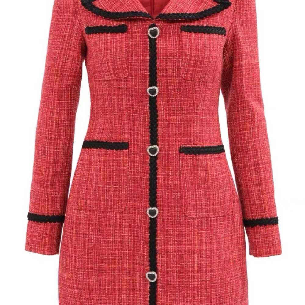 red long sleeve dress